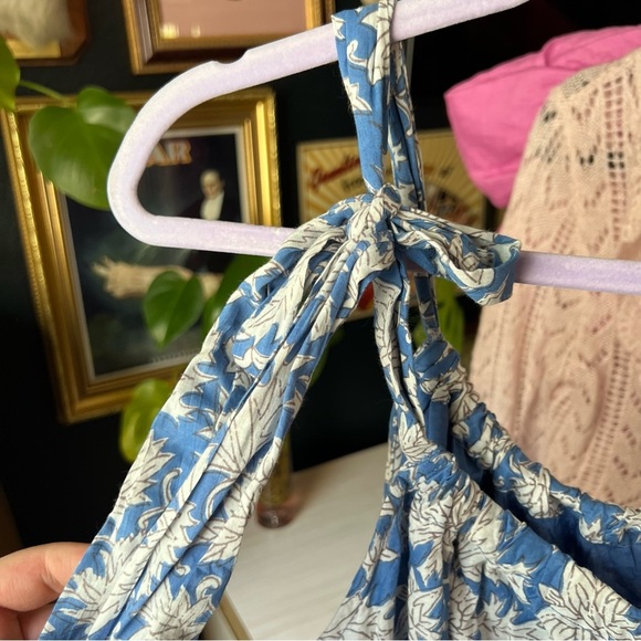 Velvet by Graham & Spencer Joanna Dress Blue One-Shoulder Tie Tiered Maxi Size S - Picture 9 of 11